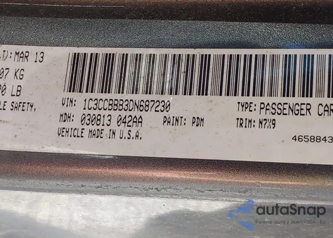 2013 Chrysler 200 Touring from USA, damaged, VIN 1C3CCBBB3DN687230